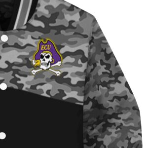 east carolina pirates camo patchwork black jacket premium grade jacketwow