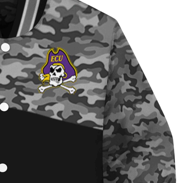east carolina pirates camo patchwork black jacket premium grade jacketwow