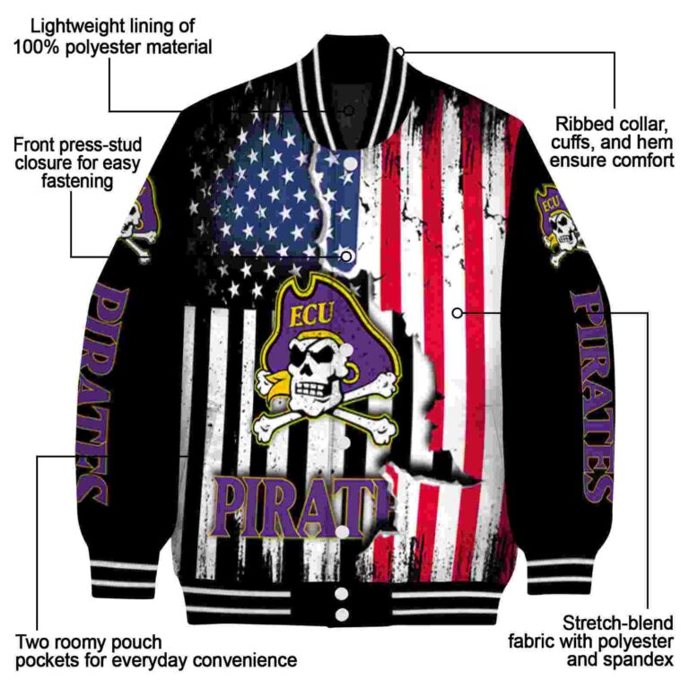 east carolina pirates patriotic theme black jacket new arrival jacketwow