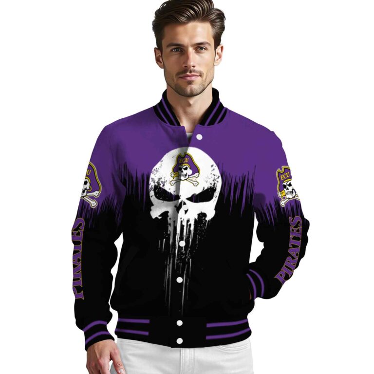 east carolina pirates punisher skull purple black white jacket high quality jacketwow