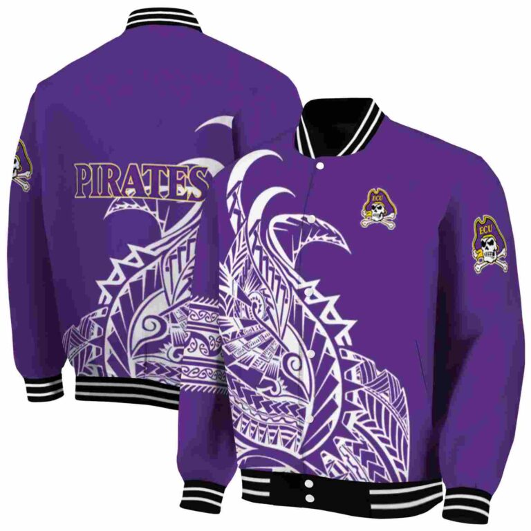 east carolina pirates tribal art purple white black jacket fashion forward jacketwow