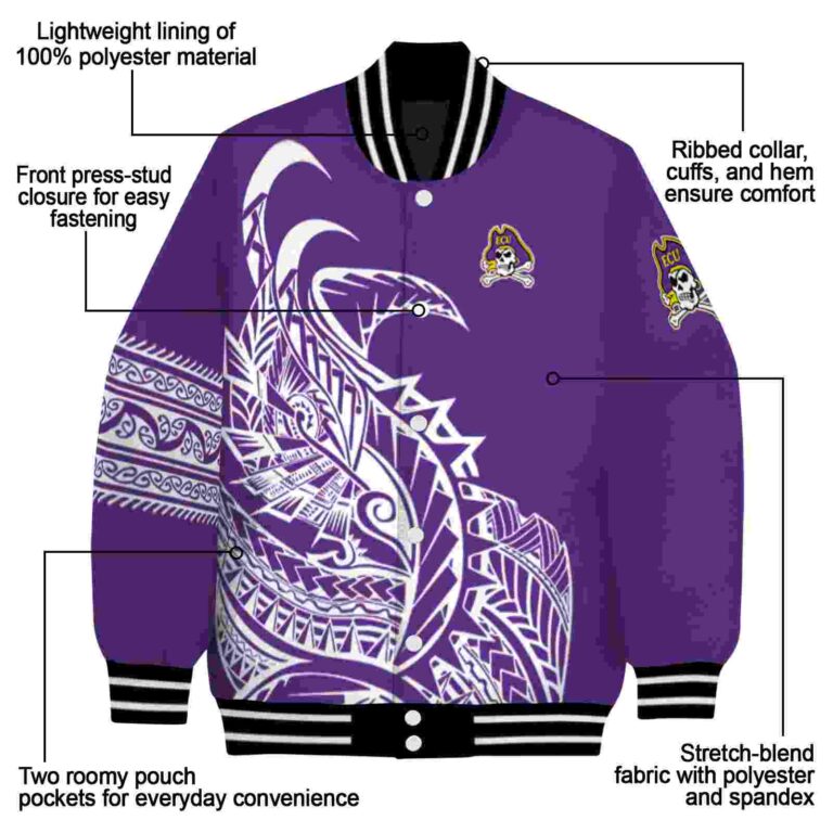 east carolina pirates tribal art purple white black jacket new arrival jacketwow