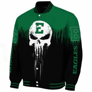eastern michigan eagles punisher skull green black white jacket best selling jacketwow