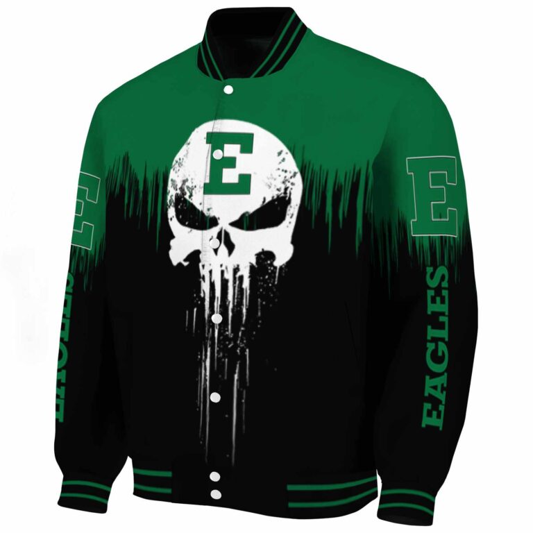 eastern michigan eagles punisher skull green black white jacket best selling jacketwow