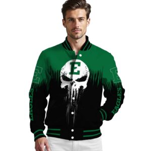 eastern michigan eagles punisher skull green black white jacket high quality jacketwow