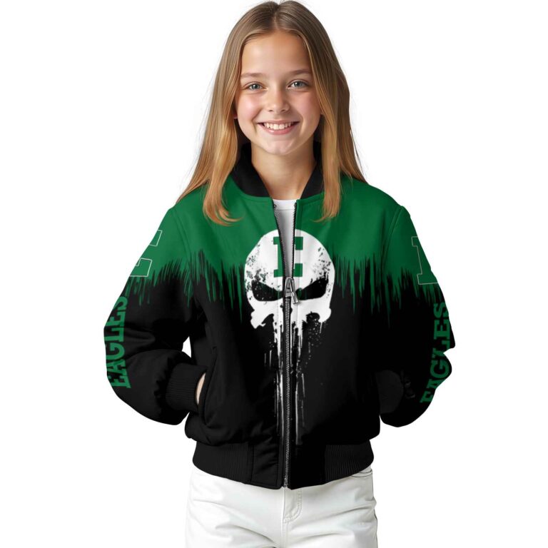 eastern michigan eagles punisher skull green black white jacket top rated jacketwow