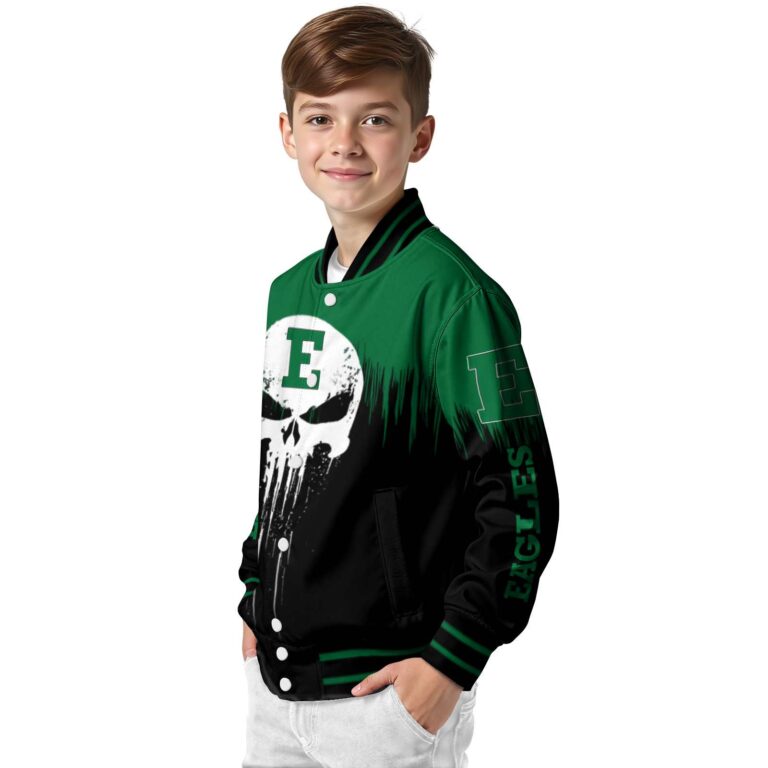 eastern michigan eagles punisher skull green black white jacket trendy jacketwow