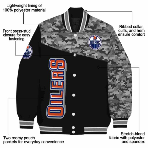 edmonton oilers camo patchwork black jacket new arrival jacketwow