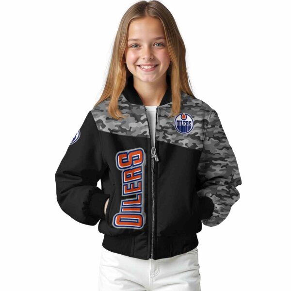 edmonton oilers camo patchwork black jacket top rated jacketwow