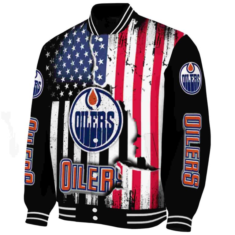 edmonton oilers patriotic theme black jacket best selling jacketwow