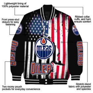 edmonton oilers patriotic theme black jacket new arrival jacketwow