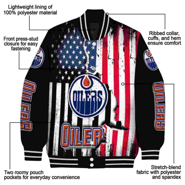 edmonton oilers patriotic theme black jacket new arrival jacketwow