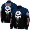 edmonton oilers punisher skull blue black white jacket fashion forward jacketwow