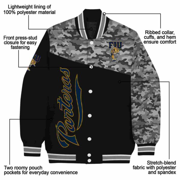 fiu panthers camo patchwork black jacket new arrival jacketwow