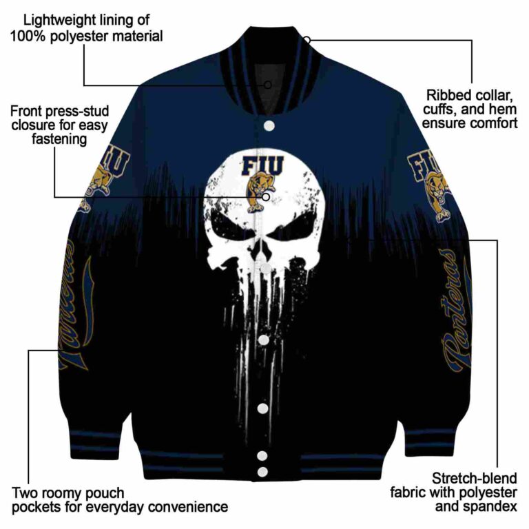 fiu panthers punisher skull blue black white jacket new arrival jacketwow