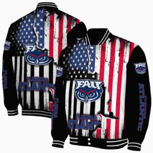 florida atlantic owls patriotic theme black jacket fashion forward jacketwow