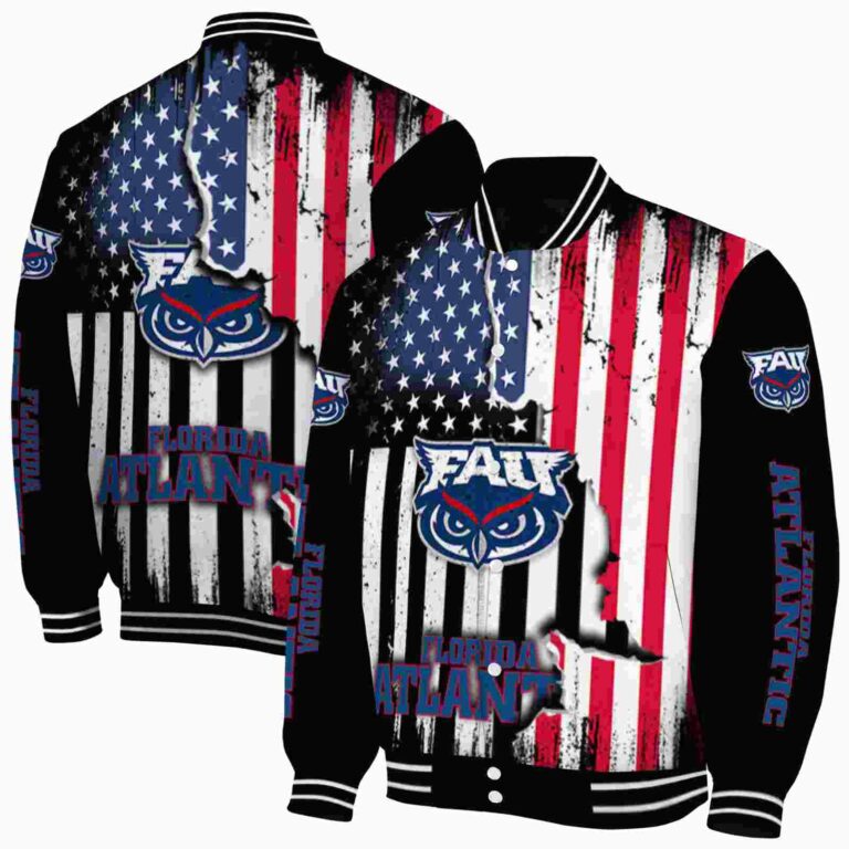 florida atlantic owls patriotic theme black jacket fashion forward jacketwow