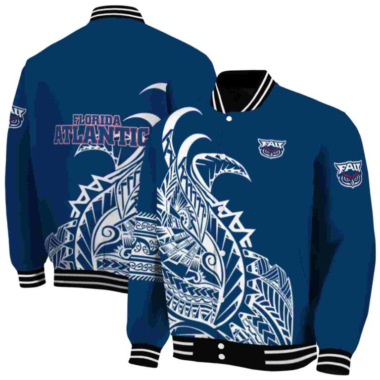 florida atlantic owls tribal art blue white black jacket fashion forward jacketwow