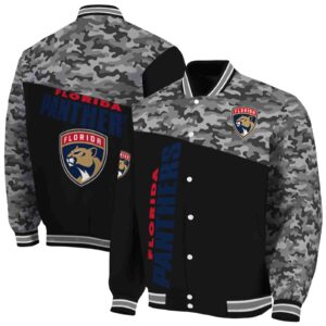 florida panthers camo patchwork black jacket fashion forward jacketwow