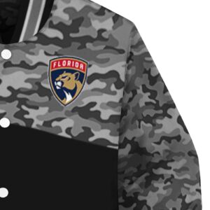 florida panthers camo patchwork black jacket premium grade jacketwow