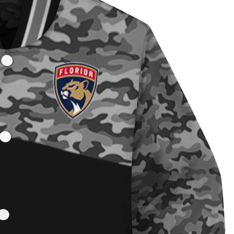 florida panthers camo patchwork black jacket premium grade jacketwow