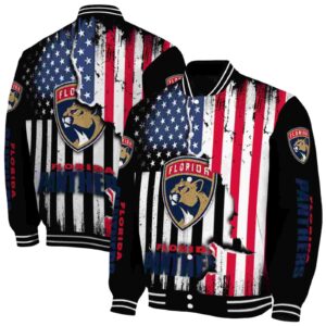 florida panthers patriotic theme black jacket fashion forward jacketwow