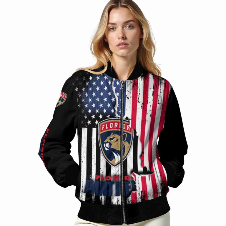 florida panthers patriotic theme black jacket latest model jacketwow
