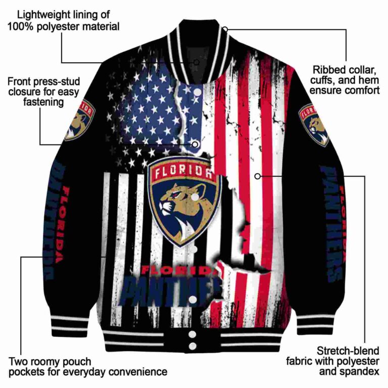 florida panthers patriotic theme black jacket new arrival jacketwow