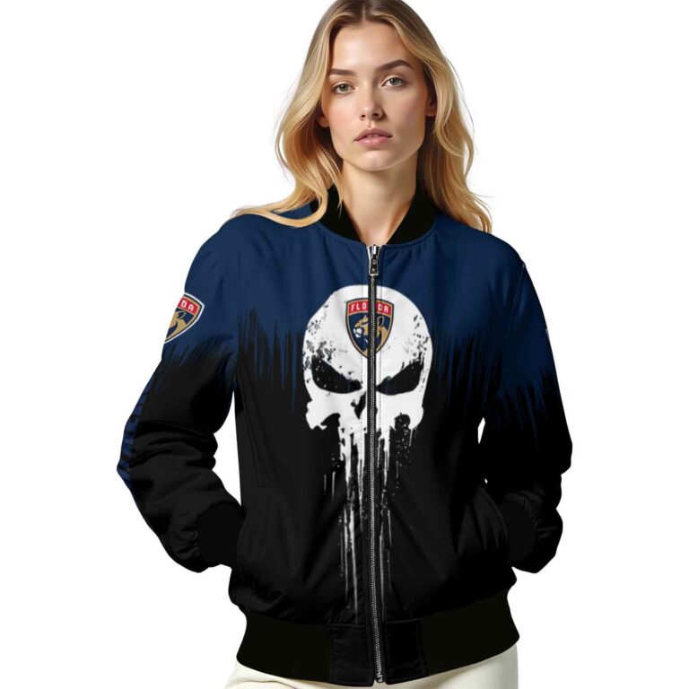 florida panthers punisher skull red black white jacket latest model jacketwow