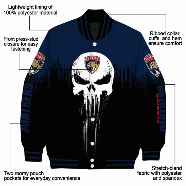 florida panthers punisher skull red black white jacket new arrival jacketwow