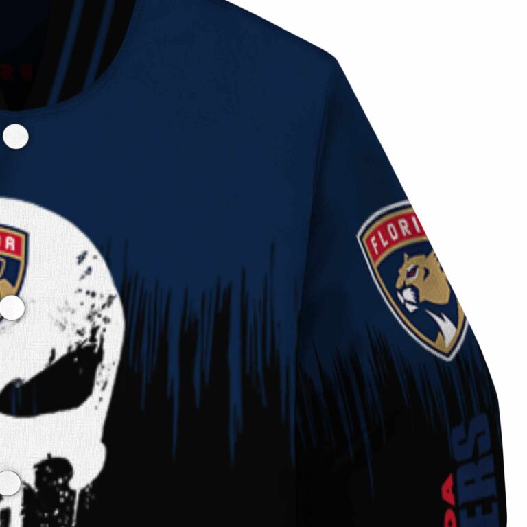 florida panthers punisher skull red black white jacket premium grade jacketwow