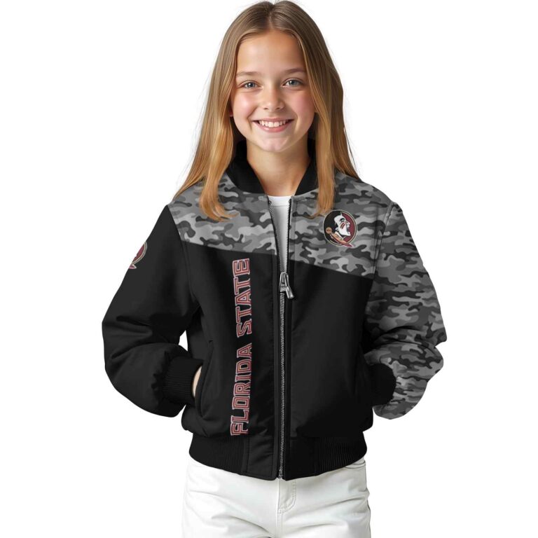 florida state seminoles camo patchwork black jacket top rated jacketwow