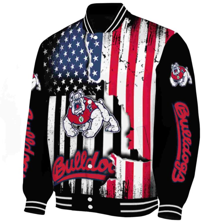 fresno state bulldogs patriotic theme black jacket best selling jacketwow