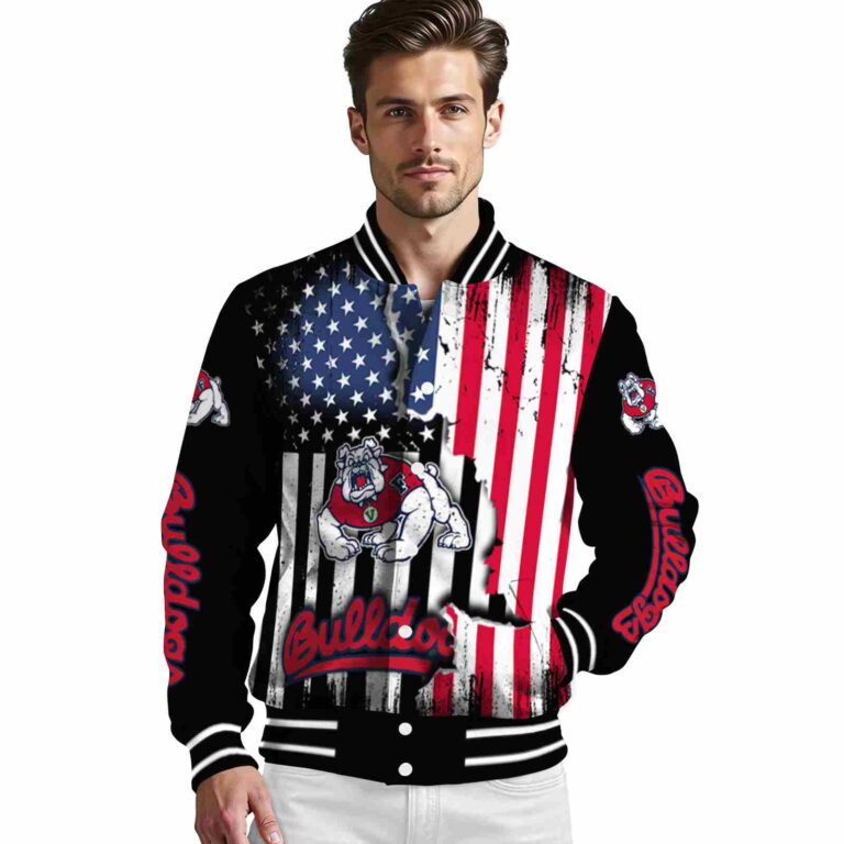fresno state bulldogs patriotic theme black jacket high quality jacketwow