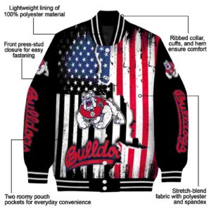 fresno state bulldogs patriotic theme black jacket new arrival jacketwow