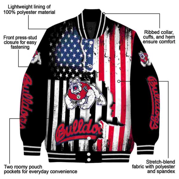 fresno state bulldogs patriotic theme black jacket new arrival jacketwow