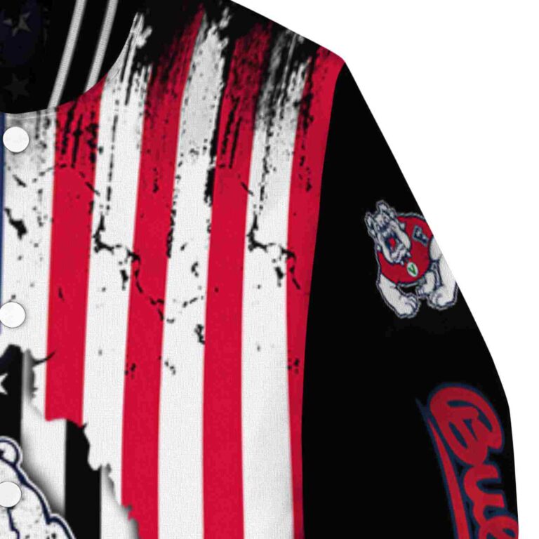 fresno state bulldogs patriotic theme black jacket premium grade jacketwow