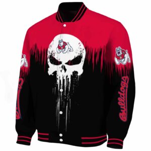 fresno state bulldogs punisher skull red black white jacket best selling jacketwow