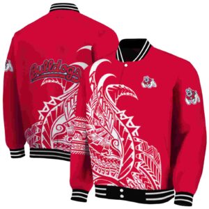 fresno state bulldogs tribal art red white black jacket fashion forward jacketwow