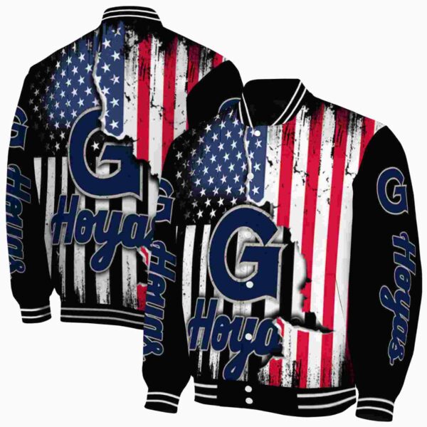 georgetown hoyas patriotic theme black jacket fashion forward jacketwow