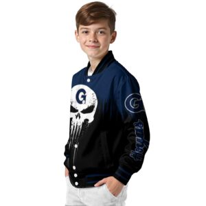 georgetown hoyas punisher skull blue black white jacket trendy jacketwow
