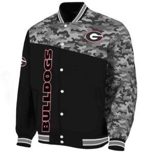 georgia bulldogs camo patchwork black jacket best selling jacketwow