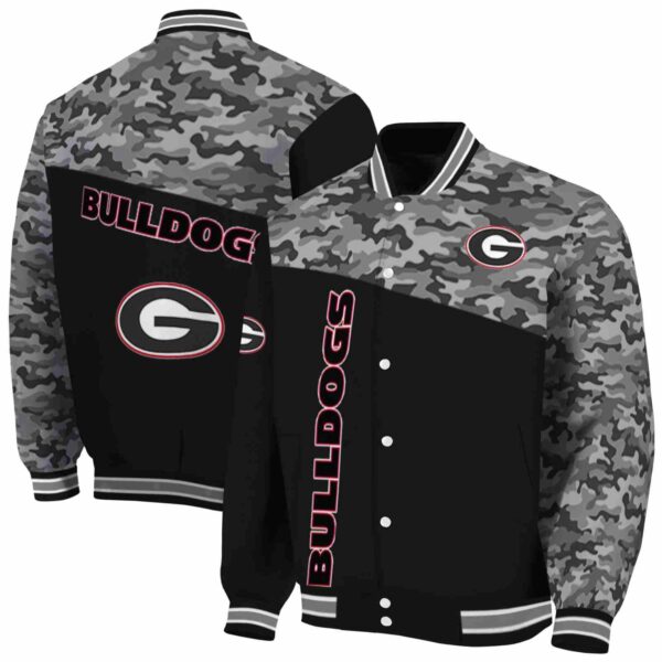 georgia bulldogs camo patchwork black jacket fashion forward jacketwow