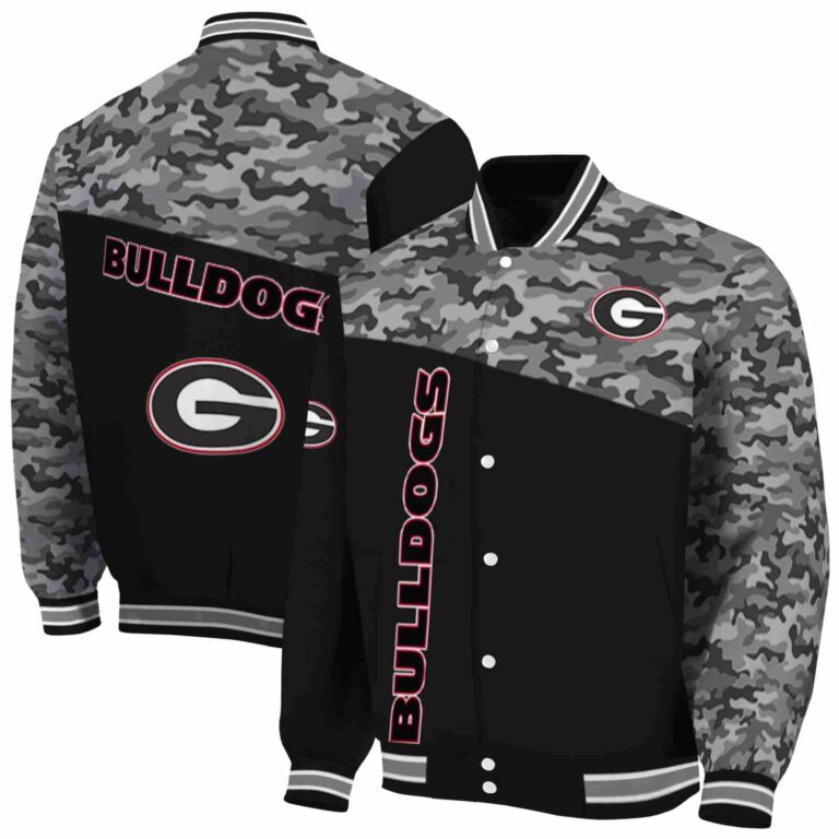 georgia bulldogs camo patchwork black jacket fashion forward jacketwow