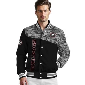 georgia bulldogs camo patchwork black jacket high quality jacketwow