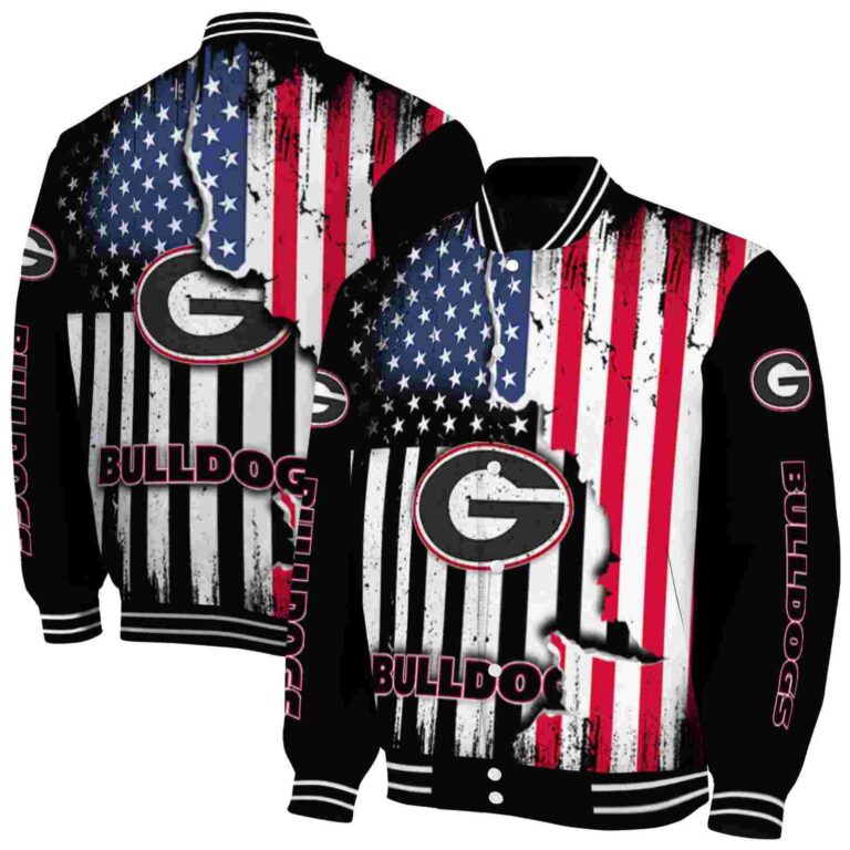georgia bulldogs patriotic theme black jacket fashion forward jacketwow