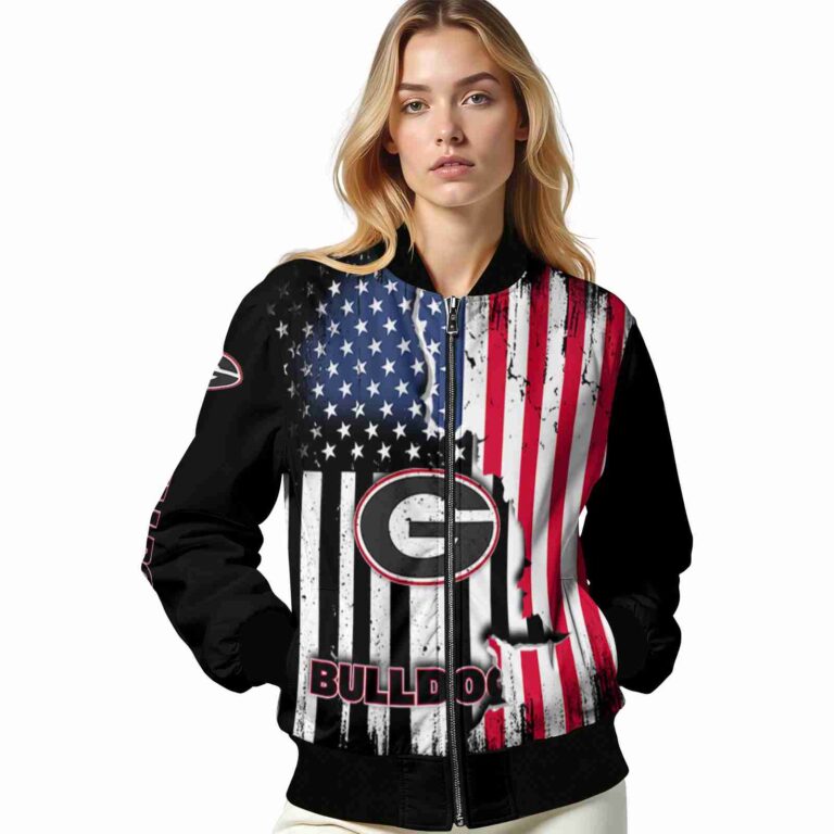 georgia bulldogs patriotic theme black jacket latest model jacketwow