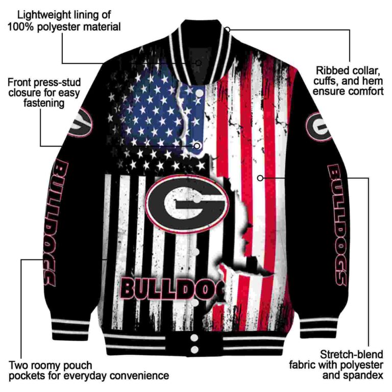 georgia bulldogs patriotic theme black jacket new arrival jacketwow