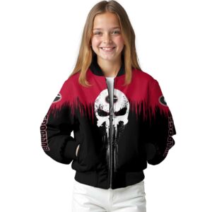 georgia bulldogs punisher skull red black white jacket top rated jacketwow