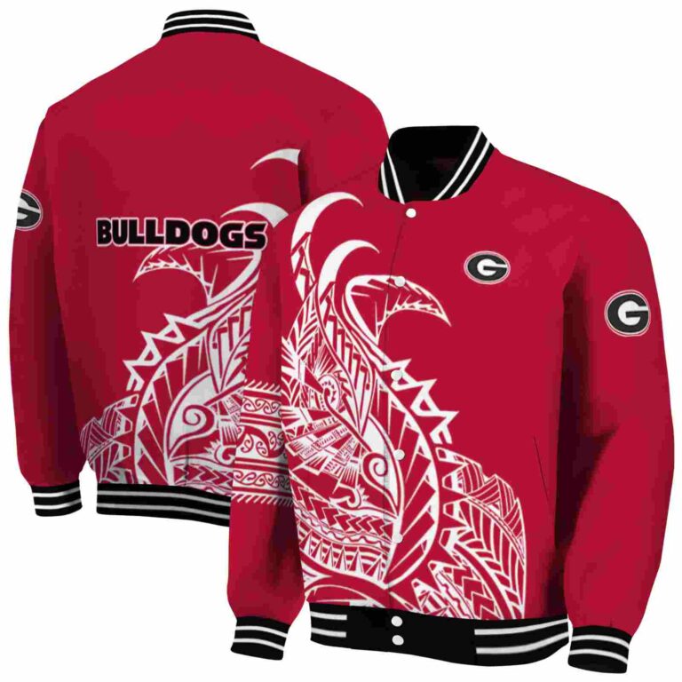 georgia bulldogs tribal art red white black jacket fashion forward jacketwow
